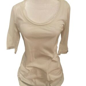 Calypso St. Barth white and/or cream short sleeve casual tee/blouse.